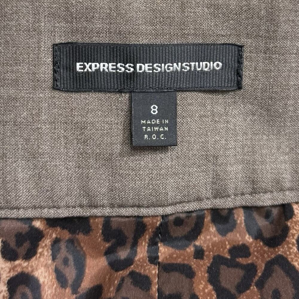 Express Skirt Women's Size 8 Brown Casual Career Work Office Stretchy Zip Up - Picture 5 of 8
